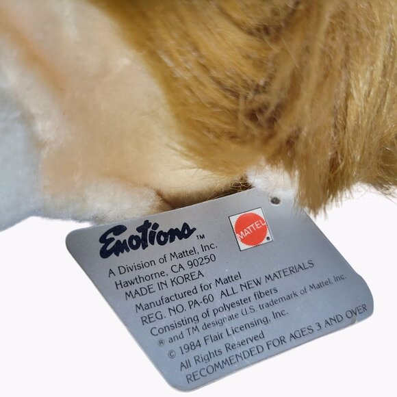 Vintage 80s Emotions Mattel Lion 7 Inch Plush Sad Face Stuffed Animal Toy - Picture 11 of 12